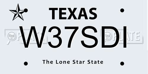 W37SDI Texas License Plate