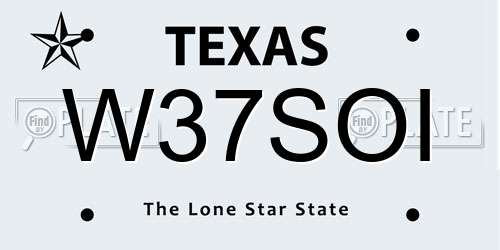 W37SOI Texas License Plate