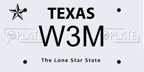 W3M Texas License Plate