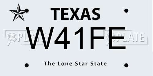 W41FE Texas License Plate