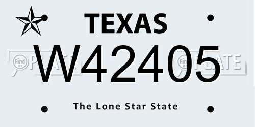 W42405 Texas License Plate