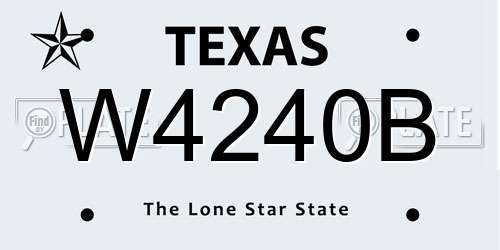 W4240B Texas License Plate
