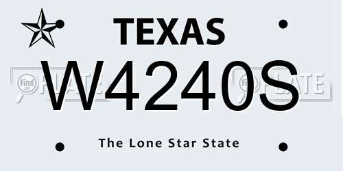 W4240S Texas License Plate