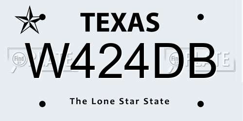 W424DB Texas License Plate