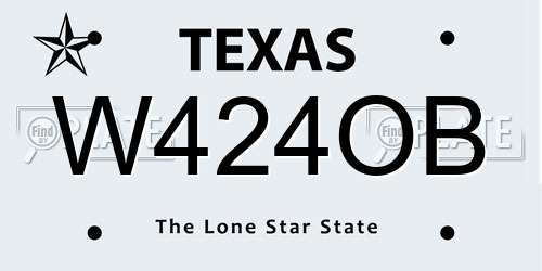 W424OB Texas License Plate