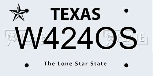 W424OS Texas License Plate