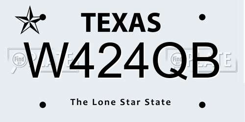 W424QB Texas License Plate