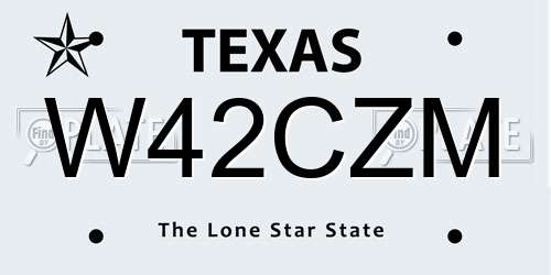 W42CZM Texas License Plate