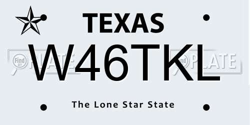 W46TKL Texas License Plate