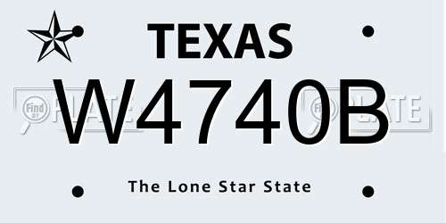 W4740B Texas License Plate