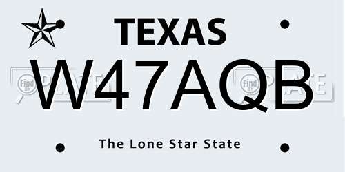 W47AQB Texas License Plate