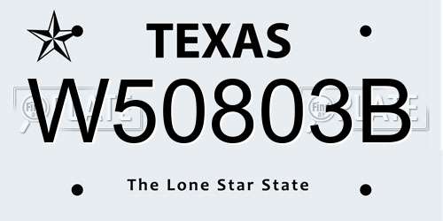 W50803B Texas License Plate
