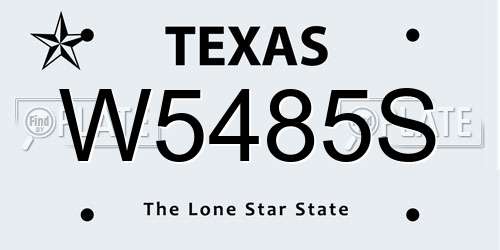 W5485S Texas License Plate