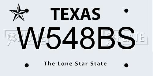 W548BS Texas License Plate