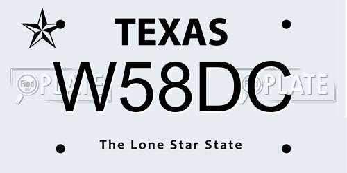 W58DC Texas License Plate