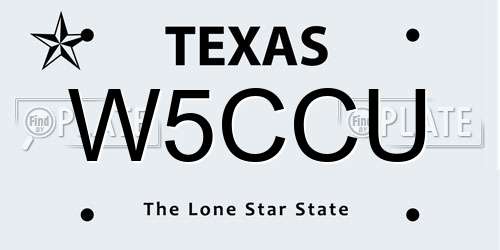 W5CCU Texas License Plate