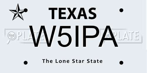 W5IPA Texas License Plate