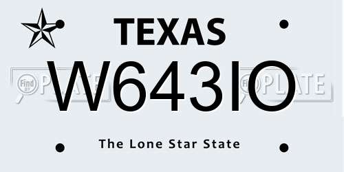 W643IO Texas License Plate