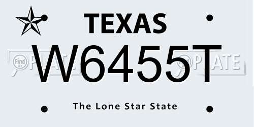 W6455T Texas License Plate