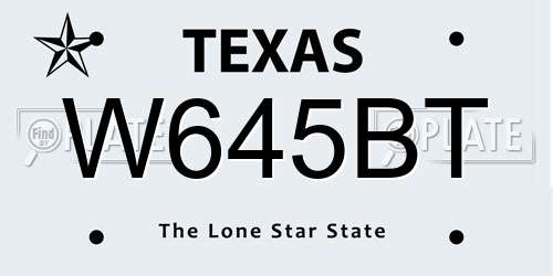 W645BT Texas License Plate
