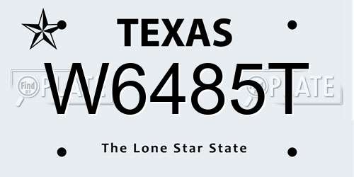 W6485T Texas License Plate