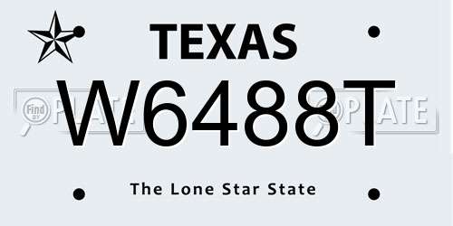 W6488T Texas License Plate