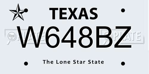 W648BZ Texas License Plate