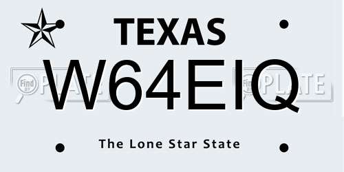W64EIQ Texas License Plate
