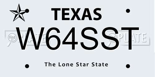 W64SST Texas License Plate