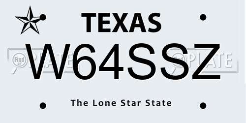 W64SSZ Texas License Plate