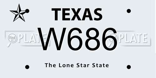 W686 Texas License Plate