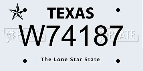 W74187 Texas License Plate