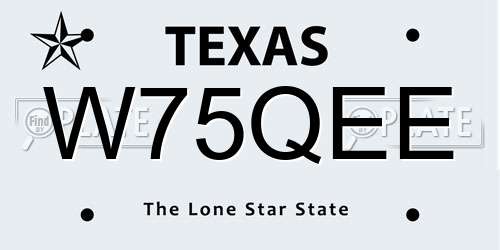 W75QEE Texas License Plate