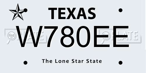 W780EE Texas License Plate