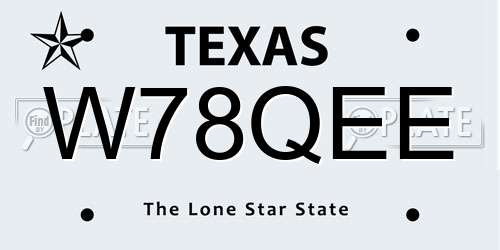 W78QEE Texas License Plate