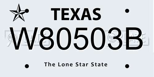 W80503B Texas License Plate