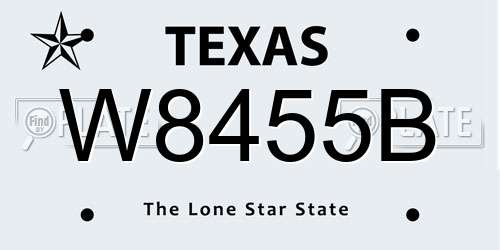 W8455B Texas License Plate
