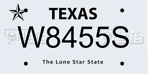 W8455S Texas License Plate