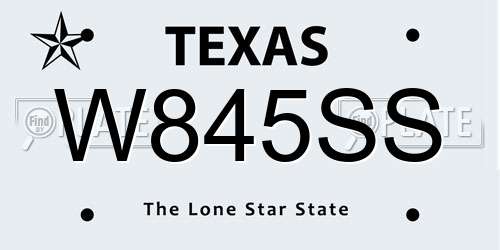 W845SS Texas License Plate