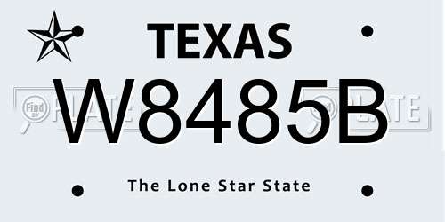 W8485B Texas License Plate