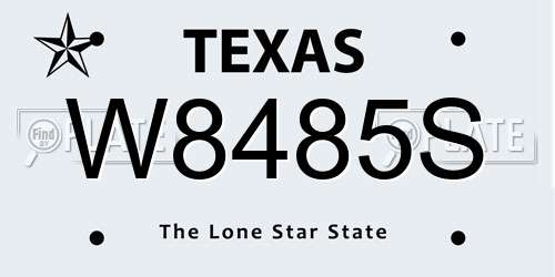 W8485S Texas License Plate