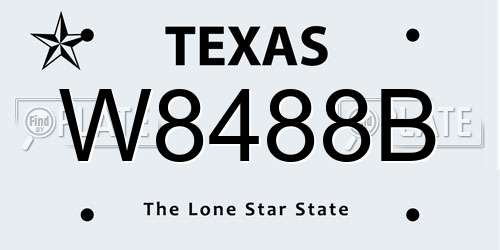 W8488B Texas License Plate