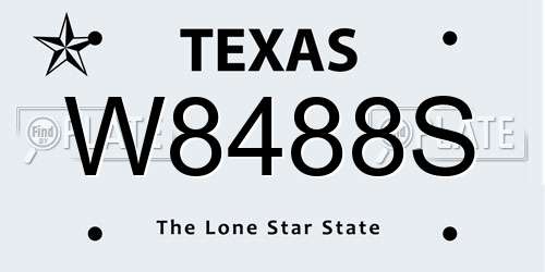 W8488S Texas License Plate