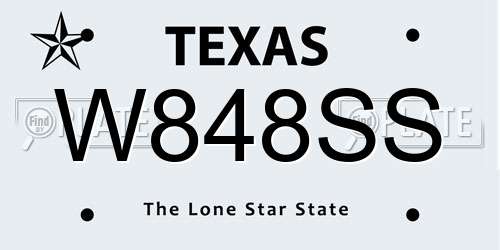 W848SS Texas License Plate