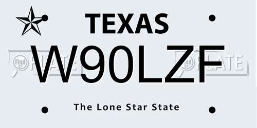 W90LZF Texas License Plate