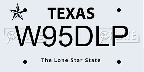 W95DLP Texas License Plate