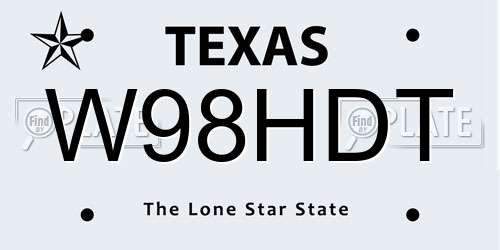 W98HDT Texas License Plate