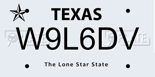 W9L6DV Texas License Plate