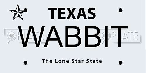 WABBIT Texas License Plate