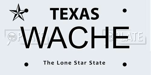 WACHE Texas License Plate